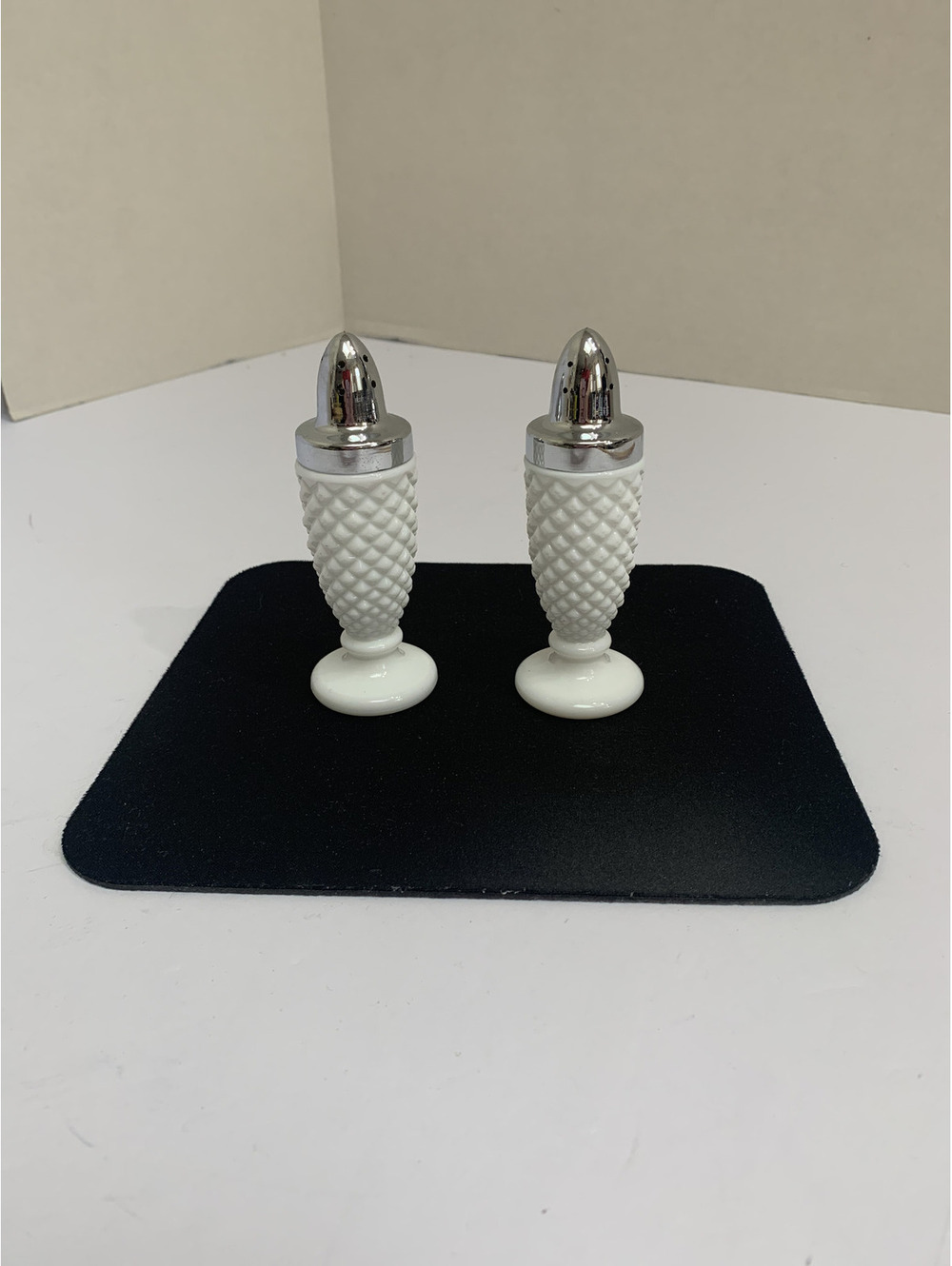 Vintage Westmoreland White Milk Glass Salt and Pepper Shakers Hobnail